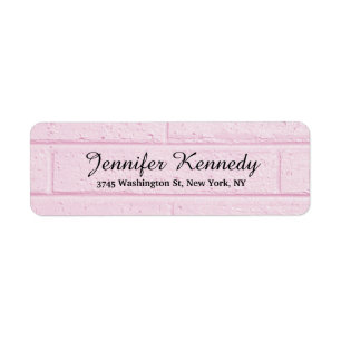 Pink Wall Unique Class Script Creative Plain Return Address Label