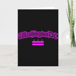 Pink Washington Dc Flag For Women And Girls Card