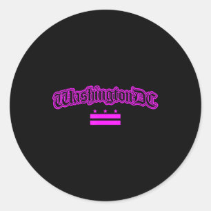 Pink Washington Dc Flag For Women And Girls Classic Round Sticker