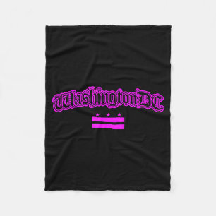 Pink Washington Dc Flag For Women And Girls Fleece Blanket