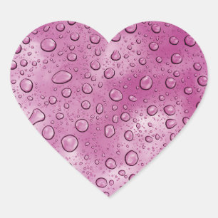 Pink Water Drip Fun Heart Sticker