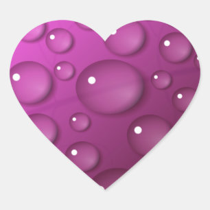 Pink Water Drop Background Heart Sticker