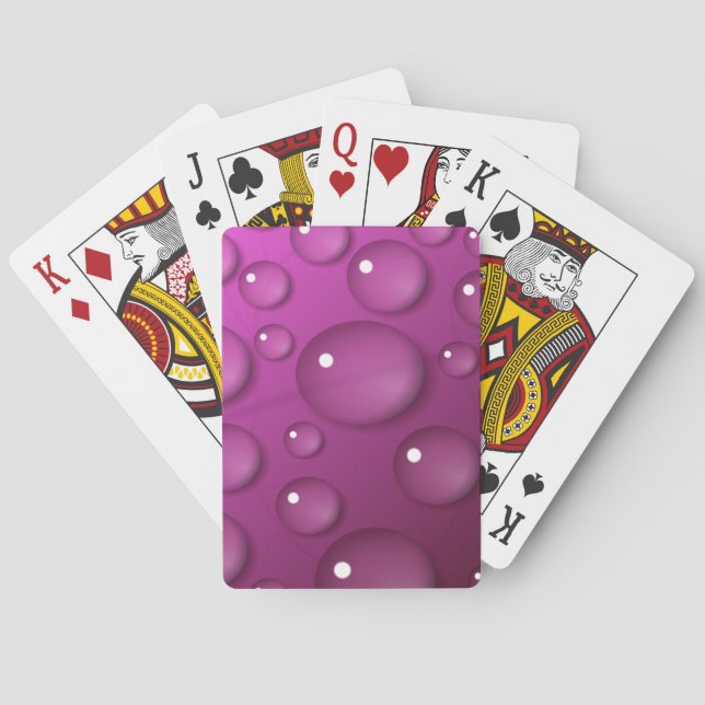 Pink Water Drop Background Playing Cards (Back)
