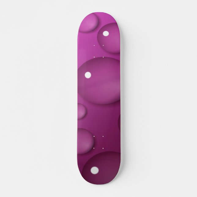 Pink Water Drop Background Skateboard (Front)