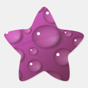 Pink Water Drop Background Star Sticker