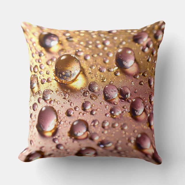 💧 Pink Water Drops Pattern Elegance ✨ Soft Liquid Cushion (Front)