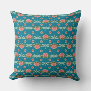 Pink Water Lilies and Dragonflies Pillow, Cushion
