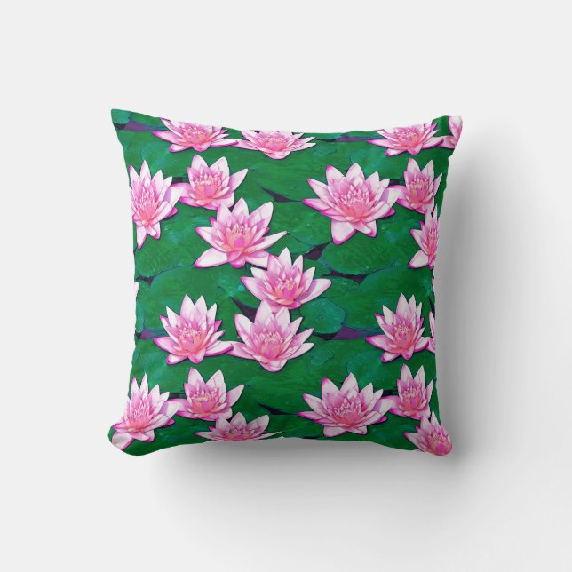 Pink Water Lilies on a Pond Cushion (Front)