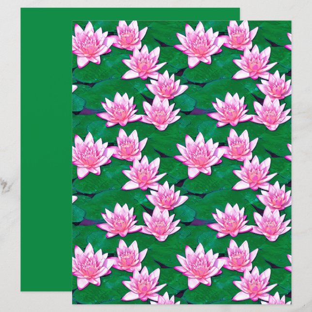 Pink Water Lilies on a  Pool (Front/Back)