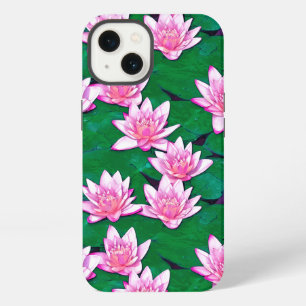 Pink Water Lilies on a Pool iPhone 13 Case