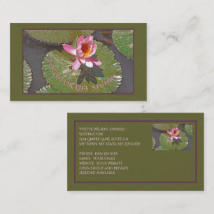 PINK WATER LILY AND LILY PADS/CUSTOMIZABLE BUSINESS CARD