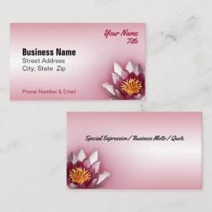 Pink Water Lily Close-Up Photograph Template Business Card