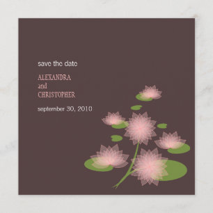 Pink Water Lily Contemporary Save The Date Wedding