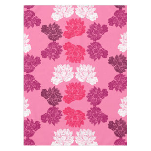 Pink Water lily Fabric Print Tablecloth