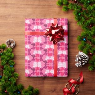 Pink Water lily Fabric Print Wrapping Paper