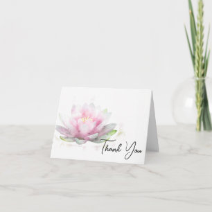 Pink Water Lily Funeral Sympathy Thank You Card