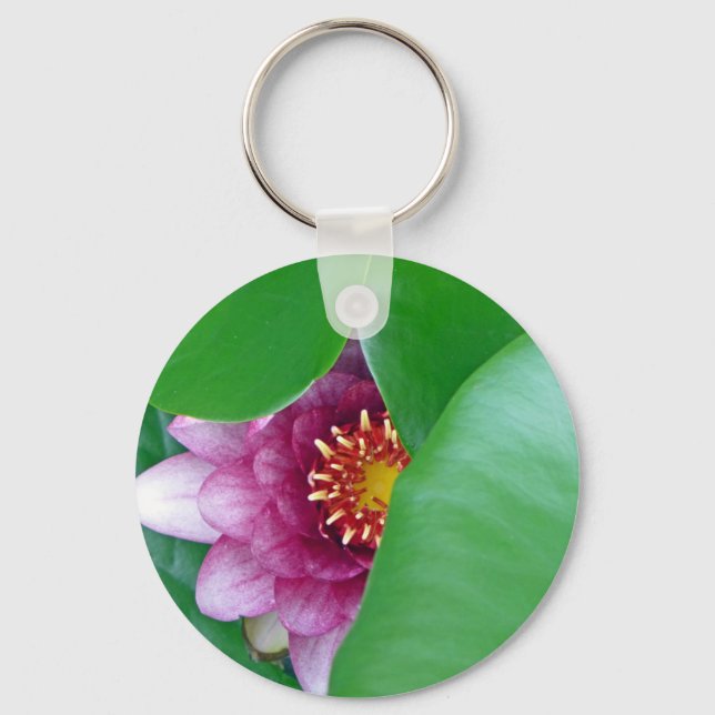 Pink Water Lily Key Ring (Front)