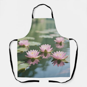 Pink Water Lily Pond Serenity Apron