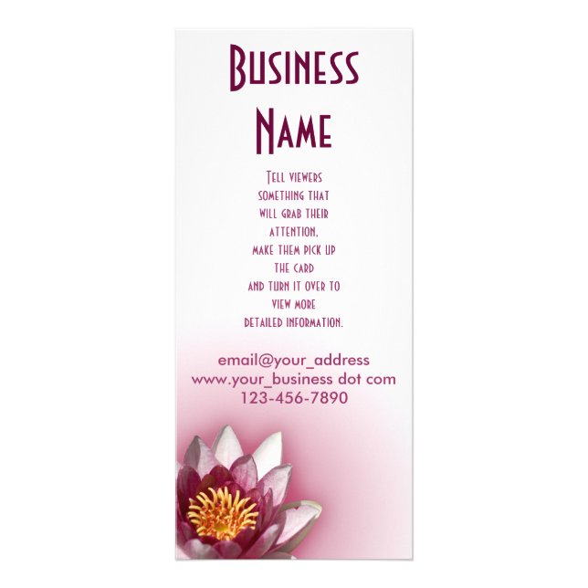 Pink Water Lily Rack Card (Front)