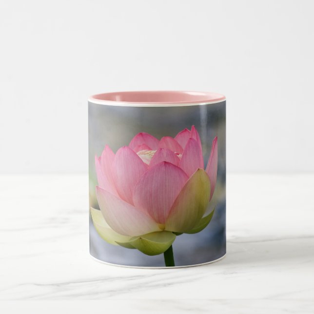 Pink Water Lily Two-Tone Coffee Mug (Center)