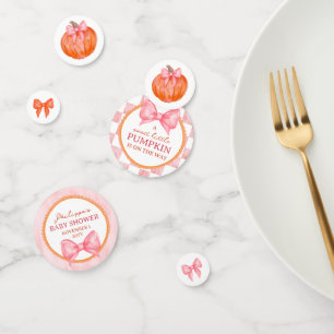 Pink Watercolor A Little Pumpkin Girl Baby Shower Confetti