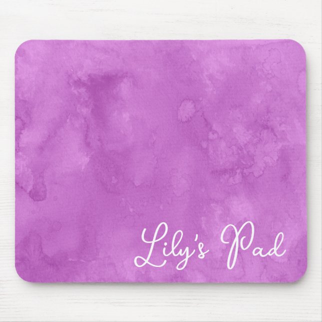 Pink Watercolor Abstract Mouse Pad (Front)