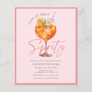 Pink Watercolor Aperol Spritz Bridal Shower Invite