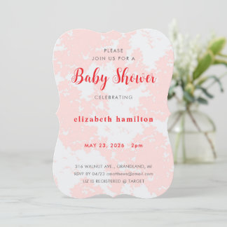 Pink Watercolor Baby Shower Invitation