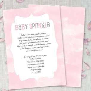 Pink Watercolor Baby Sprinkle, girl baby shower Invitation