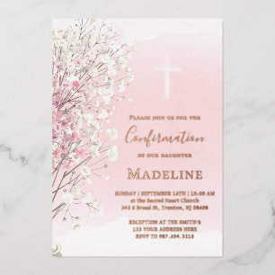 pink watercolor baby's breath    Confirmation
