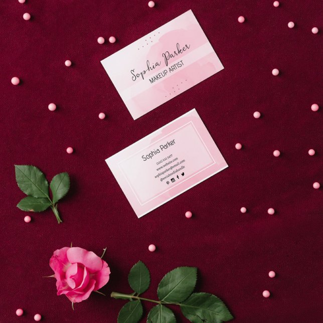 Pink Watercolor Background  Business Card (Creator Uploaded)