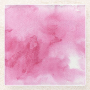 pink watercolor background for your glass coaster