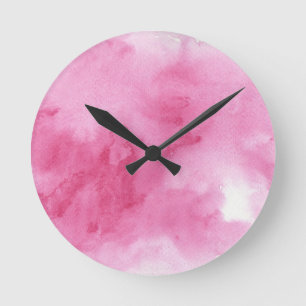 pink watercolor background for your round clock