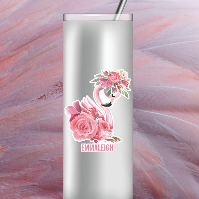 Pink Watercolor Ballerina Flamingo Customisable (Creator Uploaded)