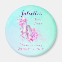 Pink Watercolor Ballet Shoes Baby Shower Thank You