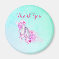 Pink Watercolor Ballet Slippers Thank You