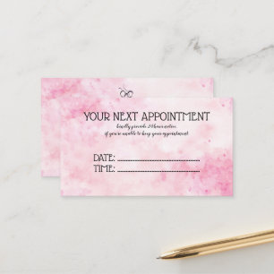 Pink Watercolor Beauty Salon Appointment Card