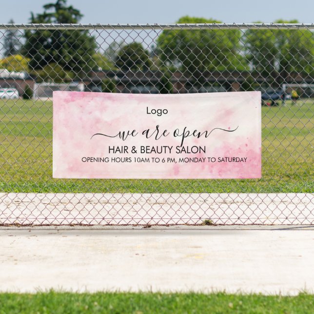 Pink Watercolor Beauty Salon Banner (Insitu)