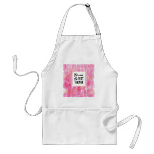 Pink Watercolor Best Teacher Standard Apron