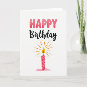Pink Watercolor Birthday Card