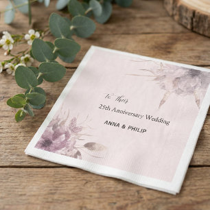 Pink Watercolor boho succulent vintage floral Napkin