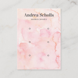 Pink Watercolor Bold Jewellery 3 Earring Display Business Card