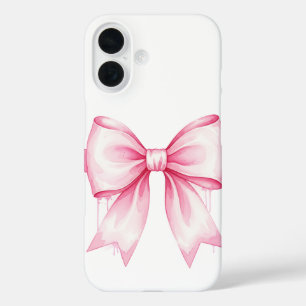 Pink Watercolor Bow iPhone 16 Case