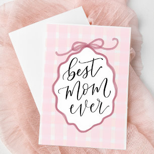 Pink Watercolor Bow Mother's Day Card