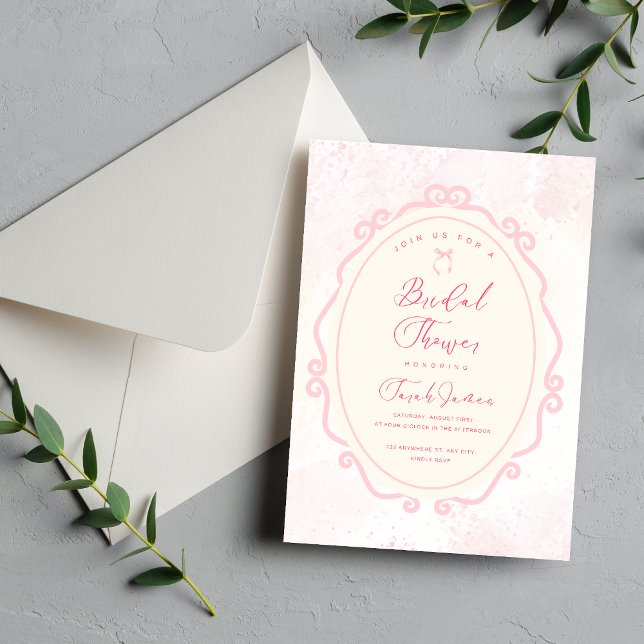 Pink Watercolor Bridal Shower Invitation (Creator Uploaded)