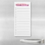 Pink watercolor brush stroke Custom to-do list Magnetic Notepad<br><div class="desc">Delight her with a personalised touch by gifting her a Pink Watercolor Brush Stroke Custom To-Do List Magnetic Notepad. This practical and stylish notepad is perfect for the organised and productive person in your life. The magnetic feature of this notepad allows it to conveniently attach to any metal surface, such...</div>