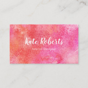 Pink Watercolor business card creative