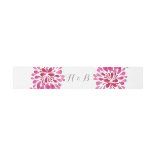 Pink Watercolor Chrysanthemum Belly Bands Invitation Belly Band