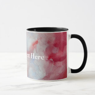 Pink Watercolor custom Text Ringer Combo Mug