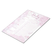 Pink Watercolor Daily Planner Notepad